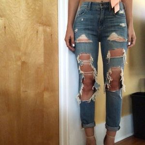 Lucky Brand High Rise Ripped Skinny Jeans